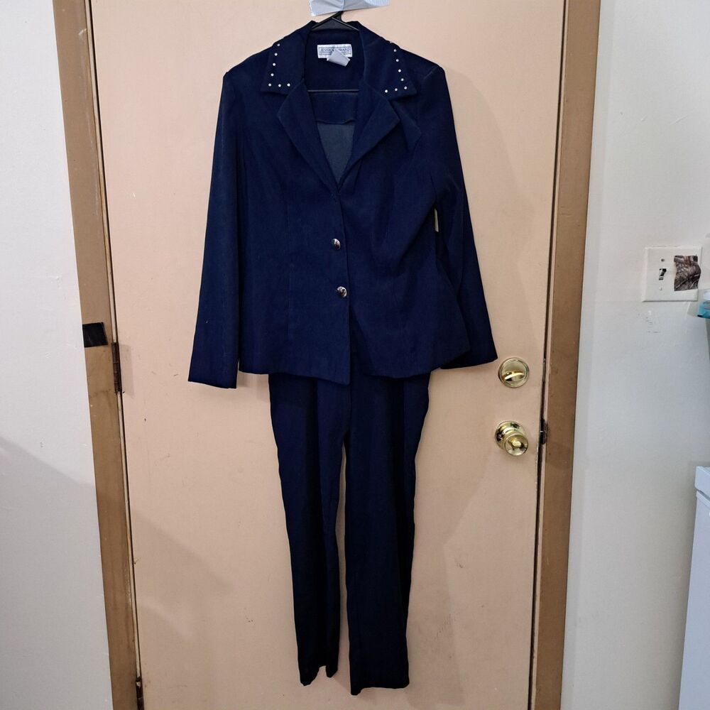 Jessica Howard Navy Women's Blazer and Pants Suit
